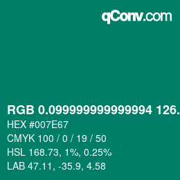 カラーコード: RGB 0.099999999999994 126.8 103 | qconv.com