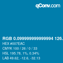 カラーコード: RGB 0.099999999999994 126.8 172 | qconv.com