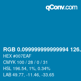 カラーコード: RGB 0.099999999999994 126.8 175 | qconv.com
