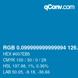 カラーコード: RGB 0.099999999999994 126.8 181 | qconv.com