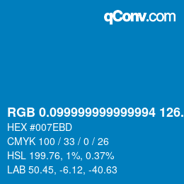 カラーコード: RGB 0.099999999999994 126.8 189 | qconv.com