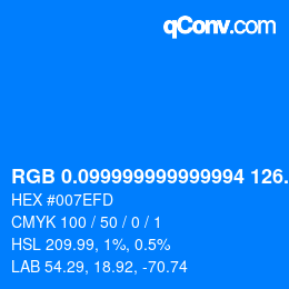 カラーコード: RGB 0.099999999999994 126.8 253.4 | qconv.com