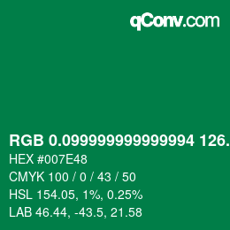 カラーコード: RGB 0.099999999999994 126.8 72 | qconv.com