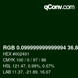 カラーコード: RGB 0.099999999999994 36.8 1 | qconv.com
