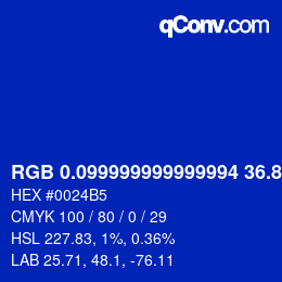 カラーコード: RGB 0.099999999999994 36.8 181 | qconv.com