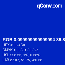 カラーコード: RGB 0.099999999999994 36.8 192 | qconv.com