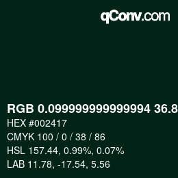 カラーコード: RGB 0.099999999999994 36.8 23 | qconv.com