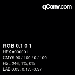 カラーコード: RGB 0.1 0 1 | qconv.com