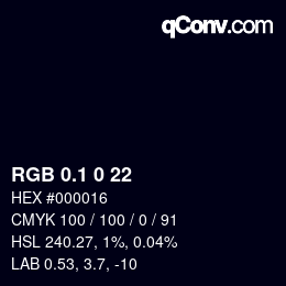 カラーコード: RGB 0.1 0 22 | qconv.com