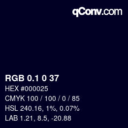 カラーコード: RGB 0.1 0 37 | qconv.com