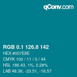 Color code: RGB 0.1 126.8 142 | qconv.com