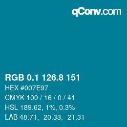 Color code: RGB 0.1 126.8 151 | qconv.com