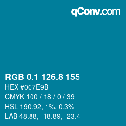 Color code: RGB 0.1 126.8 155 | qconv.com