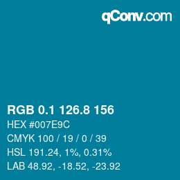 Color code: RGB 0.1 126.8 156 | qconv.com