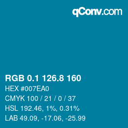 Color code: RGB 0.1 126.8 160 | qconv.com