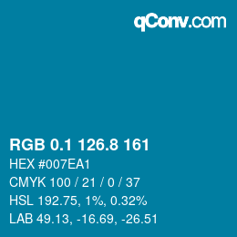 Color code: RGB 0.1 126.8 161 | qconv.com