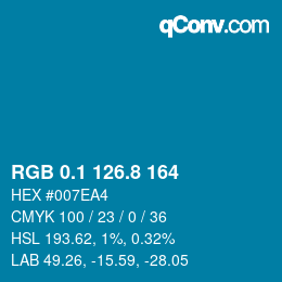 カラーコード: RGB 0.1 126.8 164 | qconv.com