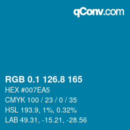 Color code: RGB 0.1 126.8 165 | qconv.com