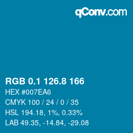 Color code: RGB 0.1 126.8 166 | qconv.com