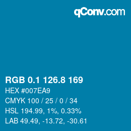 Color code: RGB 0.1 126.8 169 | qconv.com