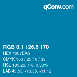 Color code: RGB 0.1 126.8 170 | qconv.com