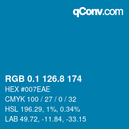 カラーコード: RGB 0.1 126.8 174 | qconv.com