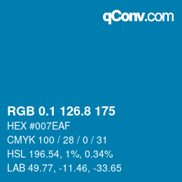 Color code: RGB 0.1 126.8 175 | qconv.com