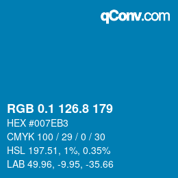 Color code: RGB 0.1 126.8 179 | qconv.com