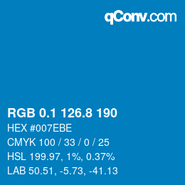 Color code: RGB 0.1 126.8 190 | qconv.com