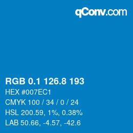 Color code: RGB 0.1 126.8 193 | qconv.com