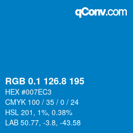 Color code: RGB 0.1 126.8 195 | qconv.com