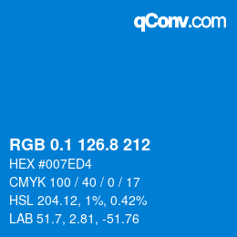 Color code: RGB 0.1 126.8 212 | qconv.com