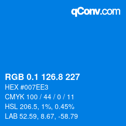 Color code: RGB 0.1 126.8 227 | qconv.com
