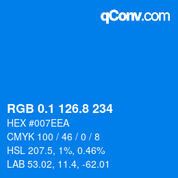 カラーコード: RGB 0.1 126.8 234 | qconv.com