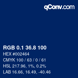 カラーコード: RGB 0.1 36.8 100 | qconv.com