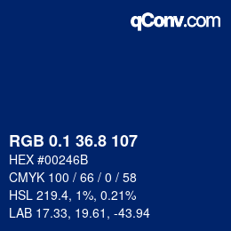 Color code: RGB 0.1 36.8 107 | qconv.com