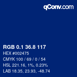 Color code: RGB 0.1 36.8 117 | qconv.com