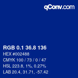 Color code: RGB 0.1 36.8 136 | qconv.com