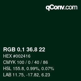 Color code: RGB 0.1 36.8 22 | qconv.com