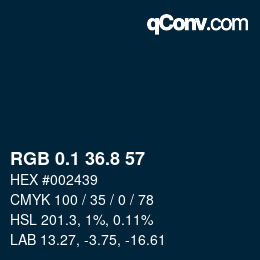 Color code: RGB 0.1 36.8 57 | qconv.com