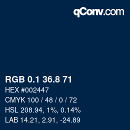 Color code: RGB 0.1 36.8 71 | qconv.com