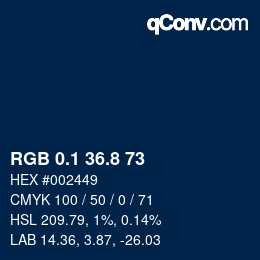 Color code: RGB 0.1 36.8 73 | qconv.com