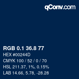 Color code: RGB 0.1 36.8 77 | qconv.com