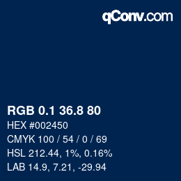 Farbcode: RGB 0.1 36.8 80 | qconv.com