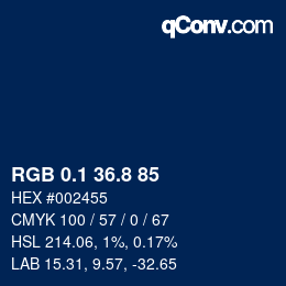 Color code: RGB 0.1 36.8 85 | qconv.com