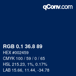 Color code: RGB 0.1 36.8 89 | qconv.com