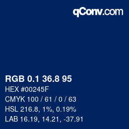 Color code: RGB 0.1 36.8 95 | qconv.com