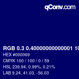 カラーコード: RGB 0.3 0.40000000000001 105 | qconv.com