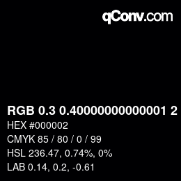カラーコード: RGB 0.3 0.40000000000001 2 | qconv.com