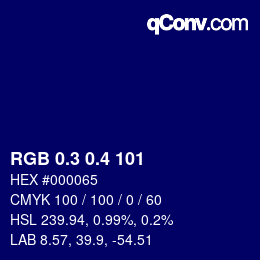 カラーコード: RGB 0.3 0.4 101 | qconv.com